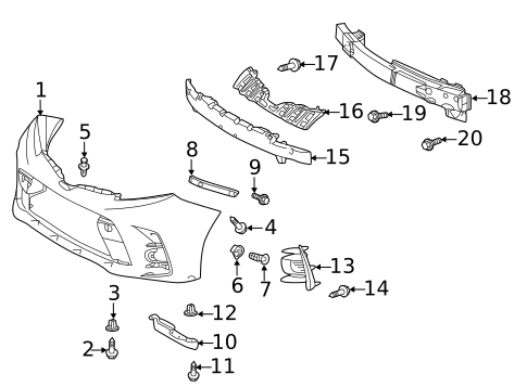 Bumper & Components - Front for 2019 Toyota Sienna #0