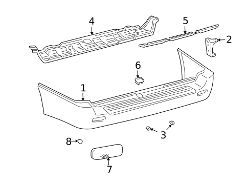 Bumper & Components - Rear for 2005 Toyota Land Cruiser #0