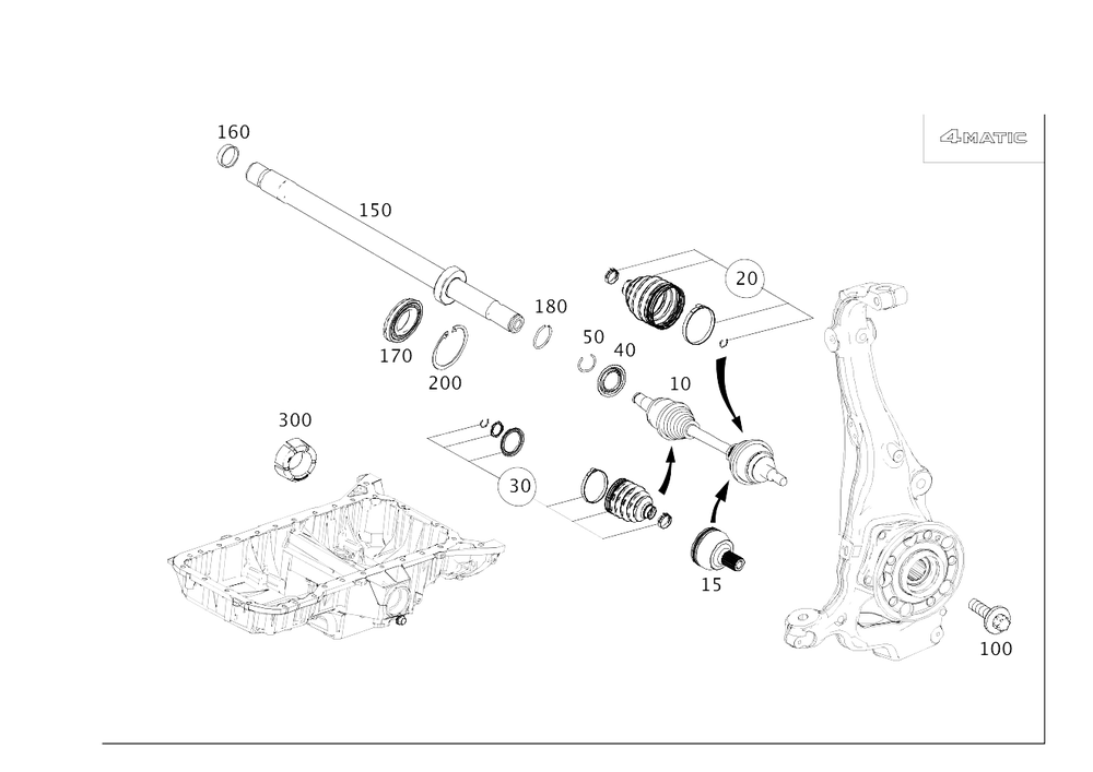 Front Driver Left CV Axle Shaft – Mercedes Benz S-Class 222 S450 S550 S560 – MOTOTEKNIKA MOT-62161L