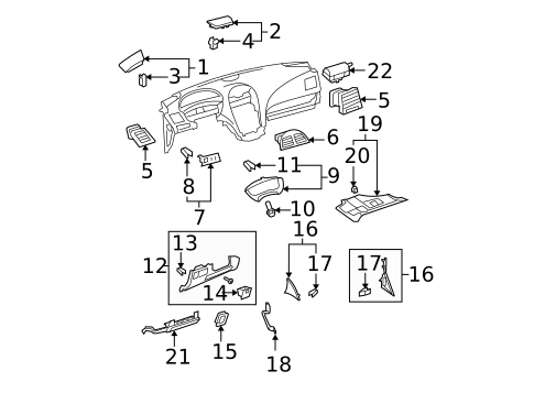 Instrument Panel Components for 2011 Lexus ES350 #0