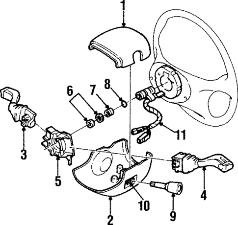 Shroud, Switches & Levers for 2001 Cadillac Catera #0