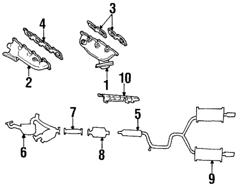 Exhaust Components for 1996 Lincoln Continental #0