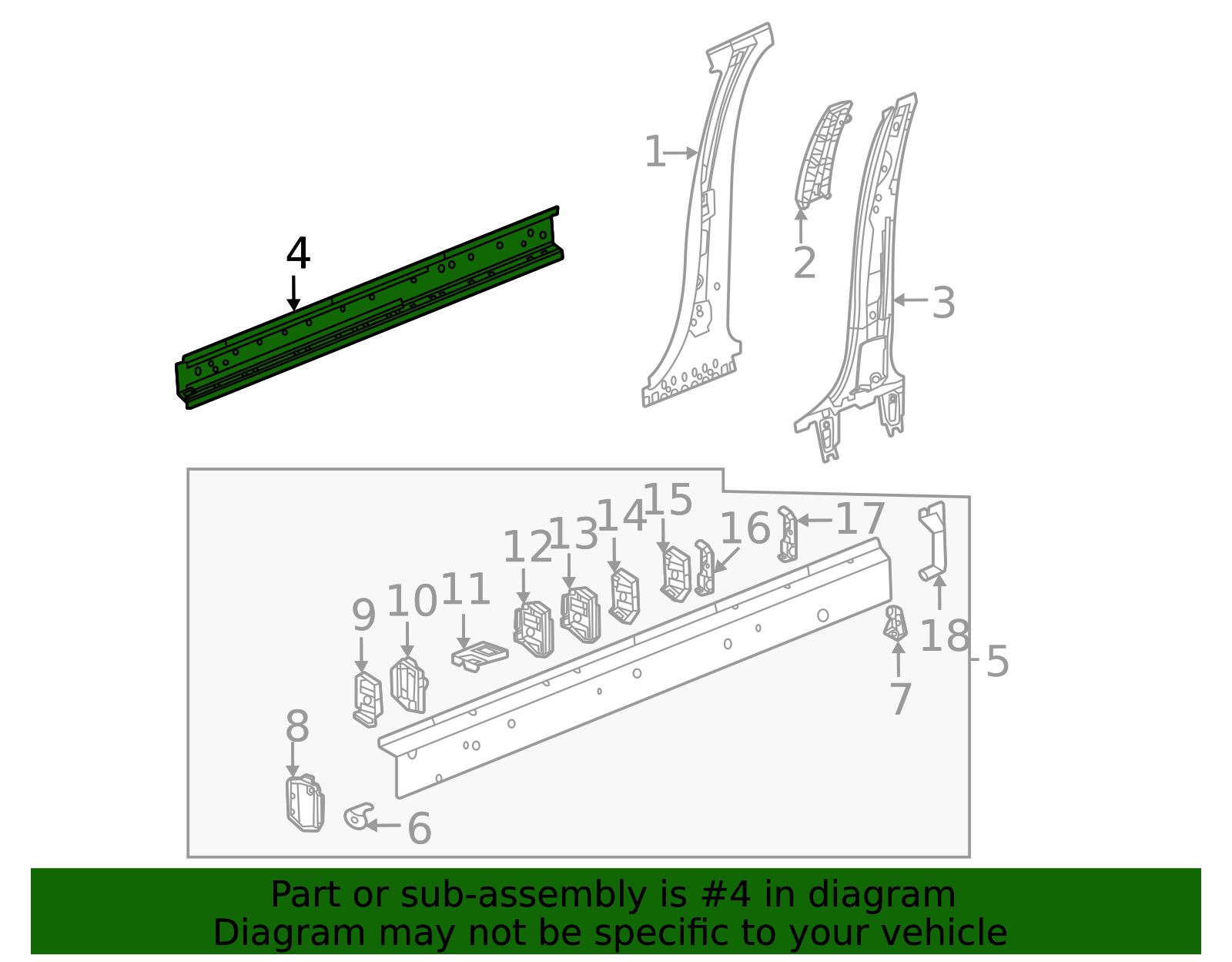 Right Rocker Outer Panel 84607728 - Passenger Side Rocker Outer Panel Reinforcement GM 2021-2024 ...