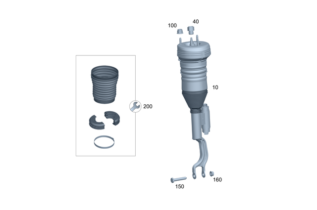 2973232400 - : Elastomeric Boot for Mercedes-Benz: EQE 350, EQE 350 SUV, EQE 350+, EQE 350+ SUV, EQE 500, EQE 500 SUV, EQE AMG, EQE AMG SUV, EQS 450, EQS 450 SUV, EQS 450+, EQS 450+ SUV, EQS 580, EQS 580 SUV, EQS AMG, Maybach EQS 680 SUV Image