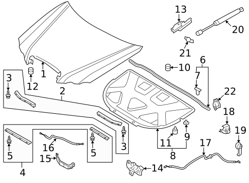 Hood & Components for 2008 Kia Amanti #0