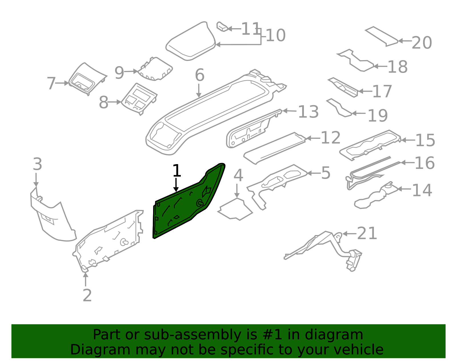 2019-2025 Volvo Console Panel 32260185 | TascaParts.com