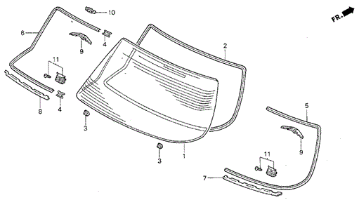 Rear Glass for 1993 Acura Vigor #0
