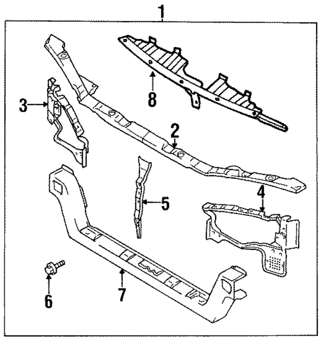 MB959301 - Belts &amp; Cooling: Radiator Support Tie Bar for Mopar Image