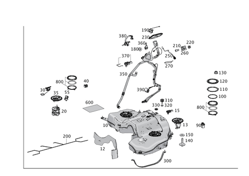 Fuel Tank with Detachable Parts for 2018 Mercedes-Benz GLE550e #0