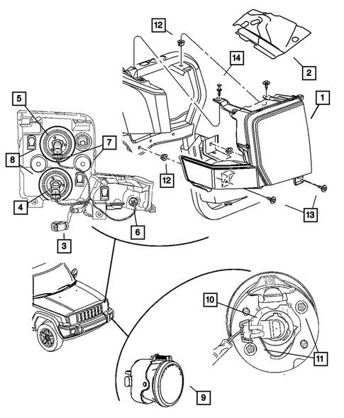 Lamps - Front, Rear and Courtesy for 2006 Jeep Commander #2