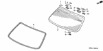 73225S84A00 - Body/Air Conditioning: SPACER A, RR. WINDSHIELD for Honda Image