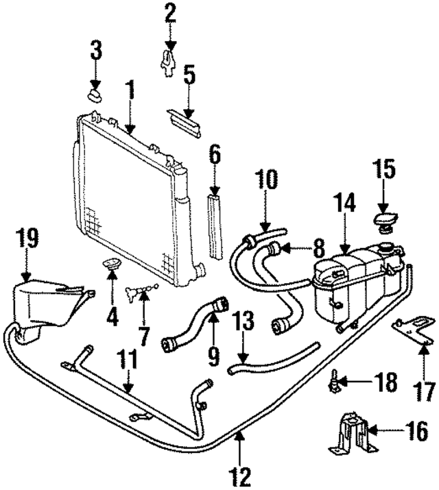 1405040312 - Cooling System: Radiator Rubber Mount for Mercedes-Benz Image