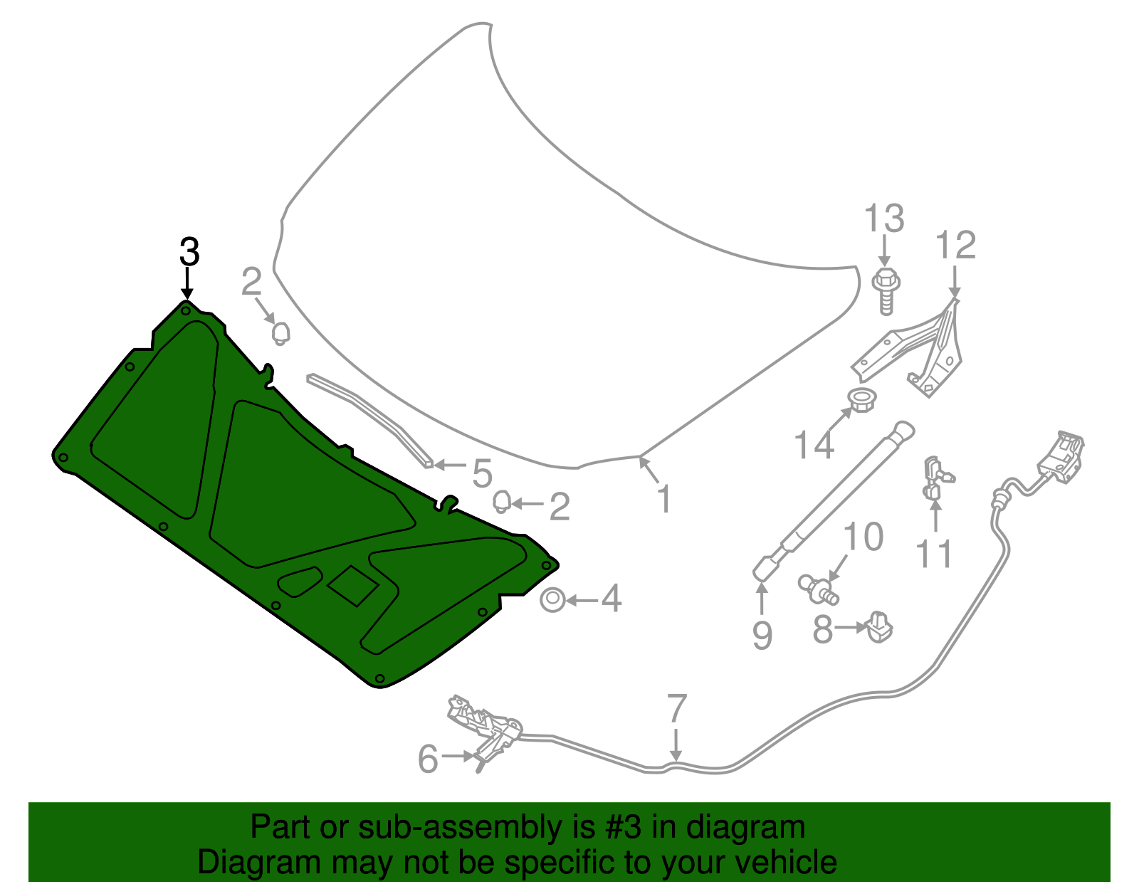 風防 2022-2023 NISSAN PATHFINDER FRONT BONNET HOOD INSULATION PAD