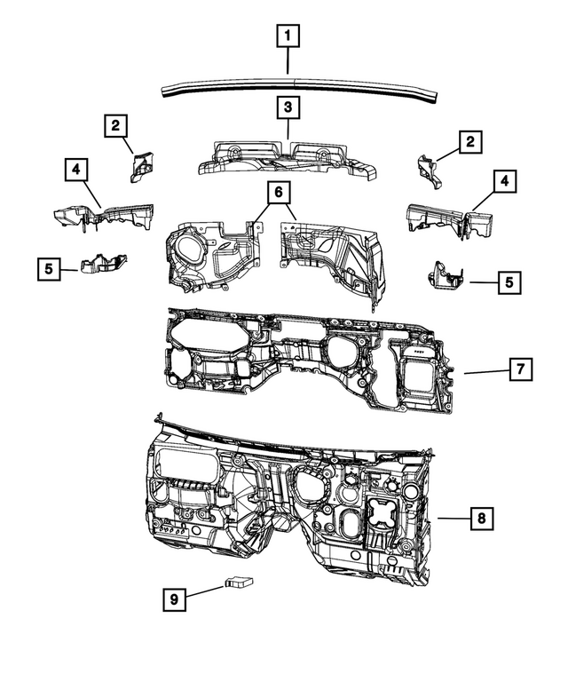 68360890AB - Body Sheet Metal Except Doors: Dash Panel Insulation for Jeep: Grand Cherokee Image