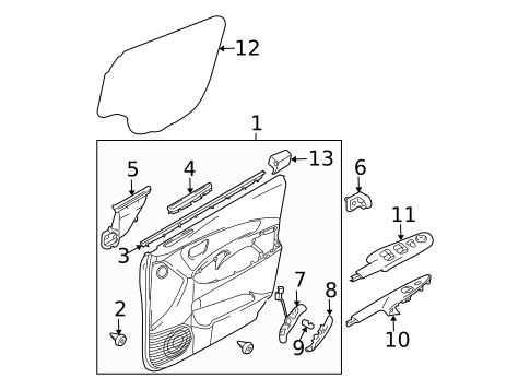 Interior Trim - Front Door for 2009 Hyundai Tucson #0