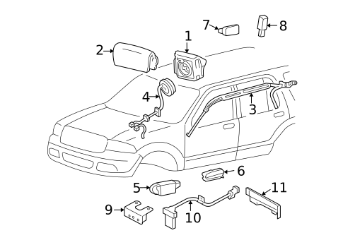 Air Bag Components for 2005 Lincoln Aviator #0