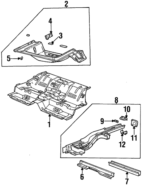 Rear Floor & Rails for 1999 Saturn SL2 #0