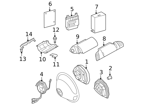 Air Bag Components for 2004 Dodge Sprinter 3500 #0