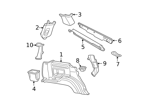 Interior Trim - Quarter Panels for 2004 Mercury Mountaineer #0