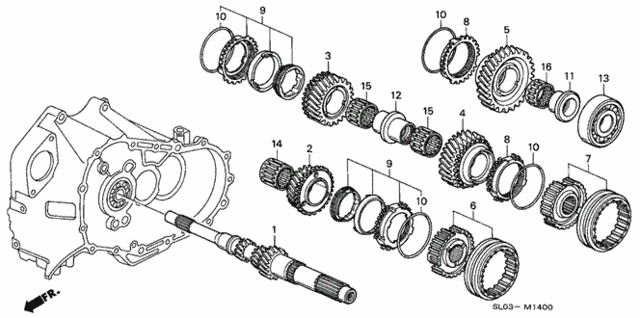 6MT Mainshaft (1) for 1998 Acura NSX #0