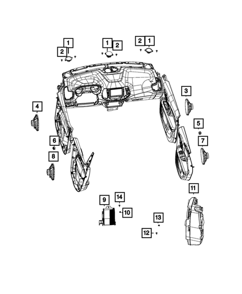 Radio, Antenna, Speakers, DVD, and Video systems for 2023 Jeep Compass #1