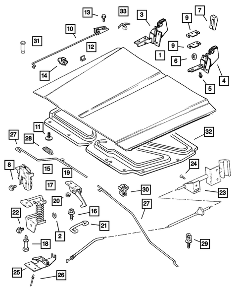 Hood & Hood Release for 2001 Jeep Cherokee #0