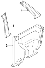 E8BZ6124356A - Body: Lock Pillar Trim for Ford: Festiva Image