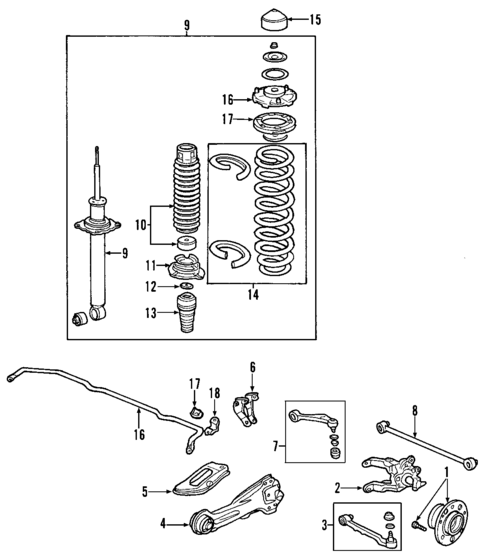 Rear Suspension for 1999 Acura RL #0