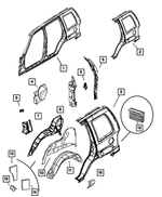 55176963AE - Body Sheet Metal Except Doors: Body Side Aperture, Left for Jeep: Liberty Image