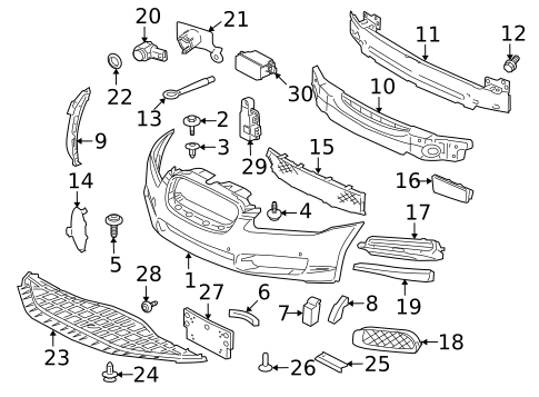 Bumper & Components - Front for 2013 Jaguar XF #3