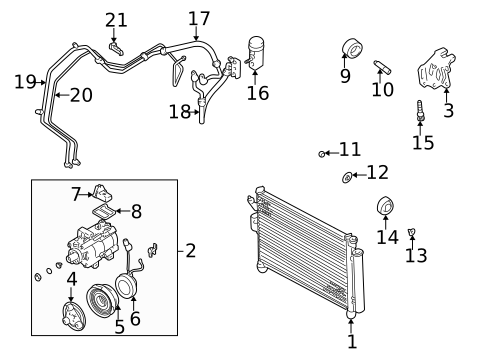Condenser, Compressor & Lines for 2001 Hyundai Accent #0