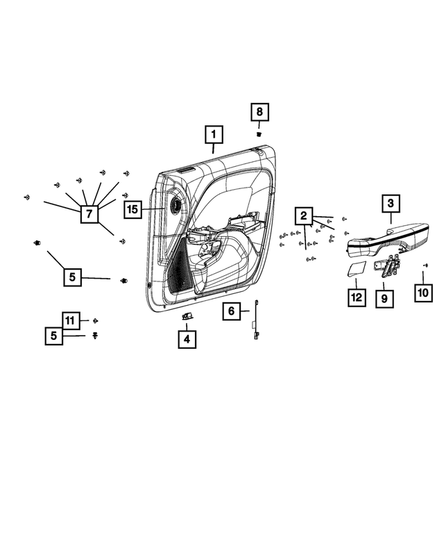 5PS251X9AI - Interior Trim: Front Door Trim Panel, Left for Mopar Image