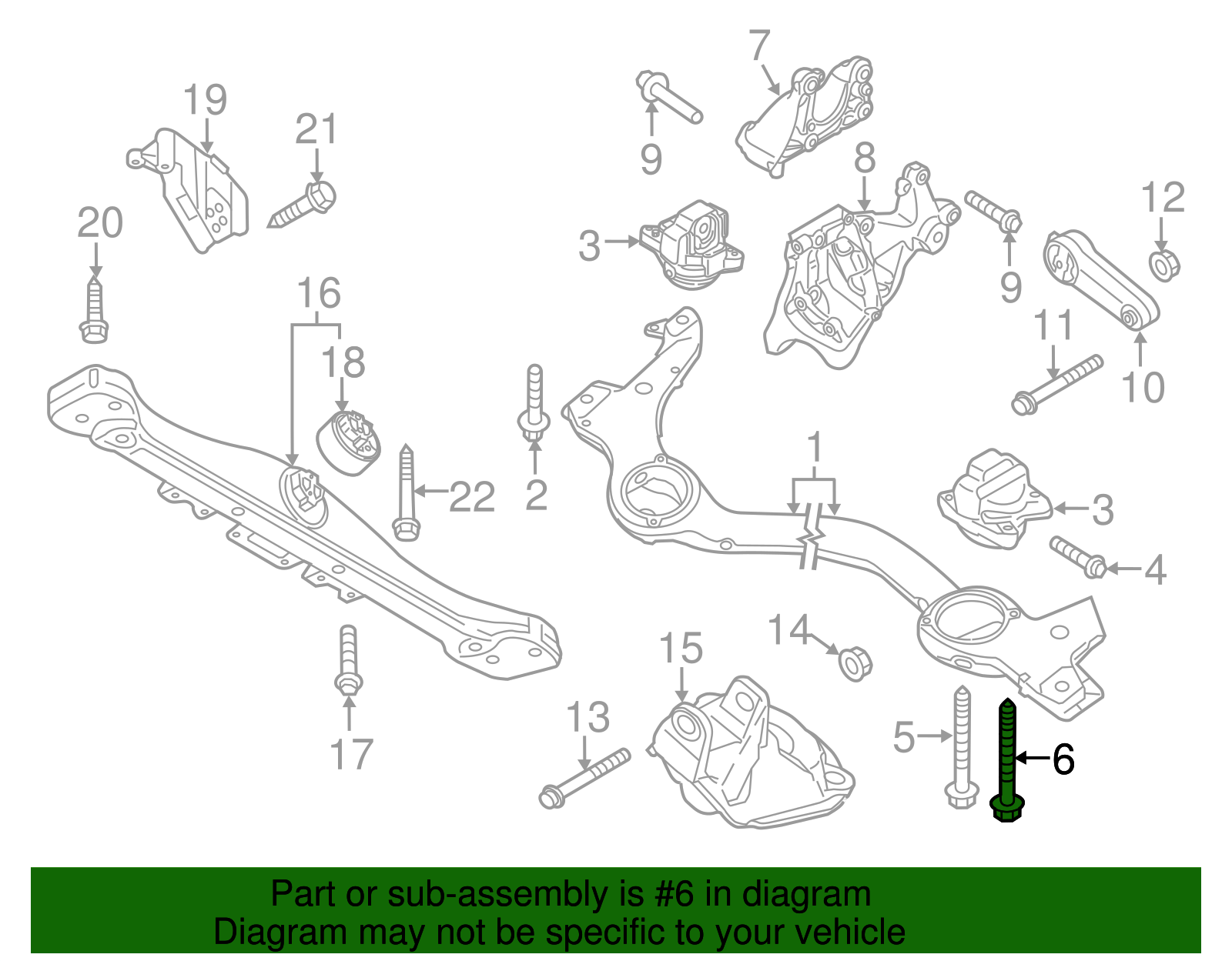 Motor Mount Lower Bolt - Porsche (N-107-765-01)