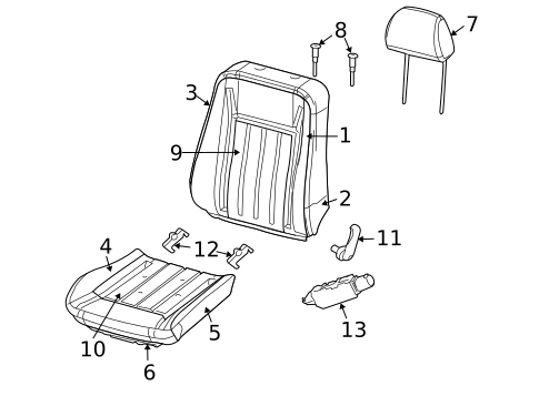Front Seat Components for 2007 Dodge Magnum #1