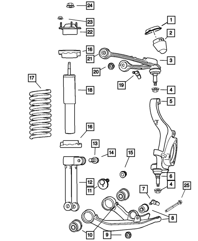 52109986AH - Front Suspension: Lower Control Arm, Right for Mopar Image