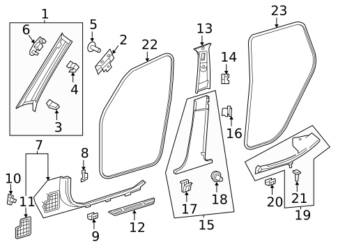 Interior Trim - Pillars for 2020 Mercedes-Benz GLC 43 AMG&reg; #1