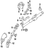 1HM419561D - Steering: Jacket for Volkswagen: Cabrio, Golf, Jetta Image