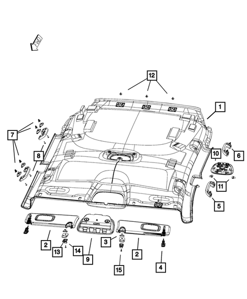 Headliners-Visors-Assist Straps for 2014 Jeep Cherokee #0