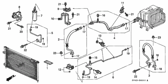 A/C Hoses - Pipes (V6) for 1995 Honda Accord #0