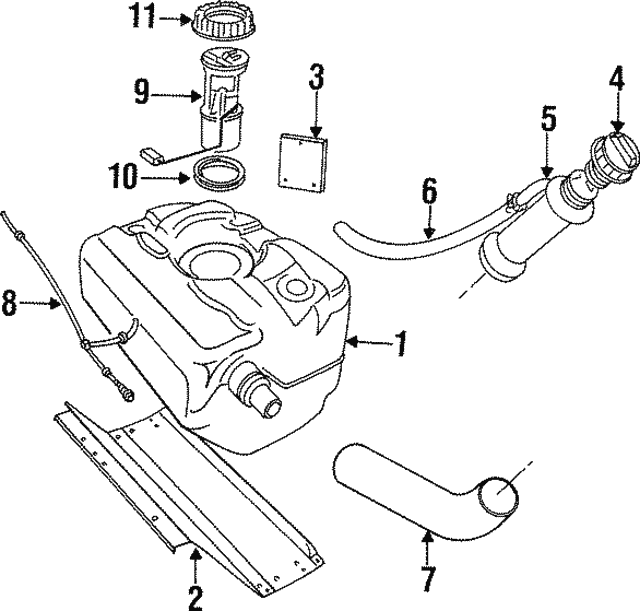 1994 - 1997 Land Rover Fuel Tank Vent Hose ESR2694