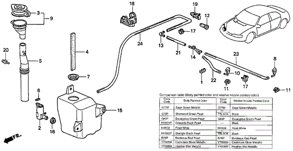Windshield Washer (V6) for 1995 Honda Accord #0