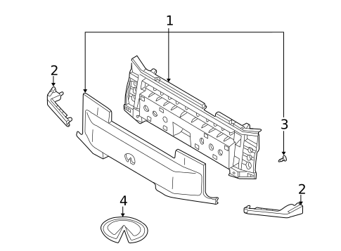 Grille & Components for 2003 INFINITI QX4 #0