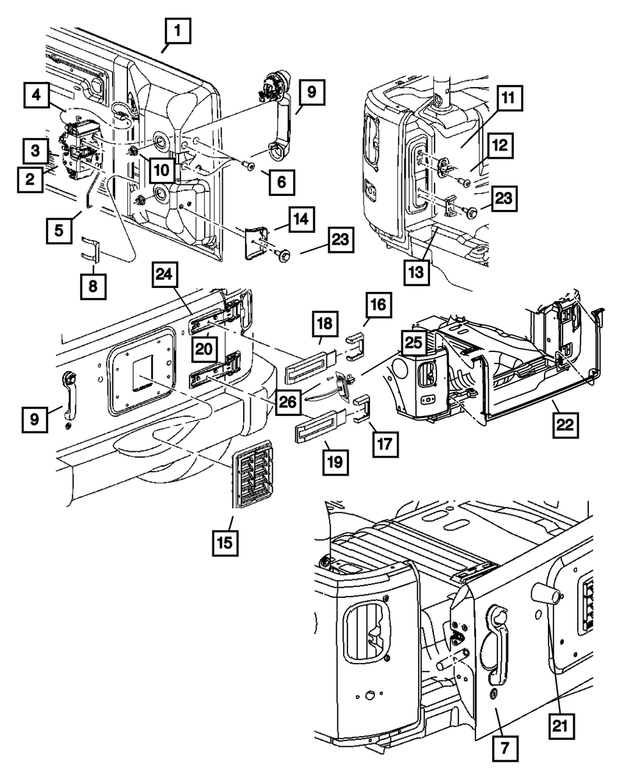 « 68079246AB – Body Sheet Metal Except Doors : 3eme-5eme Porte pour Mopar Image »