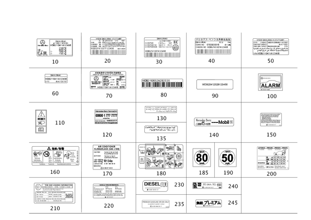 2045842700 - : Info Label, Tire Press for Mercedes-Benz Image