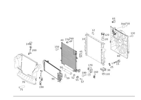 Radiator, Mounting, and Covering for 2006 Mercedes-Benz R500 #0