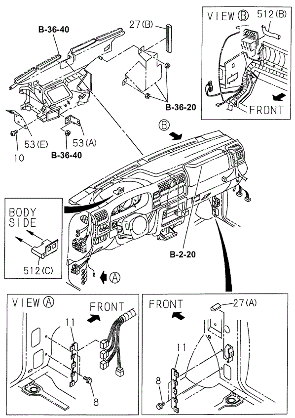 Wire Harness Brackets (Cabin) for 2002 Honda Passport #0