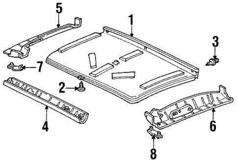 Interior Trim - Top for 1995 Honda Civic del Sol #0