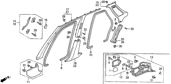 Pillar Garnish for 1994 Acura Vigor #0