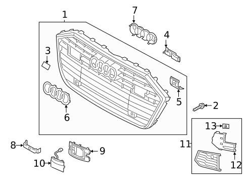 Grille & Components for 2022 Audi S6 #0