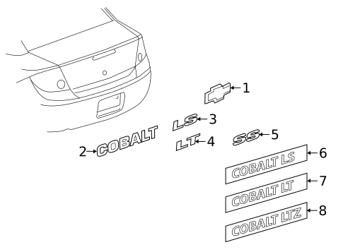 Exterior Trim - Trunk for 2005 Chevrolet Cobalt #1